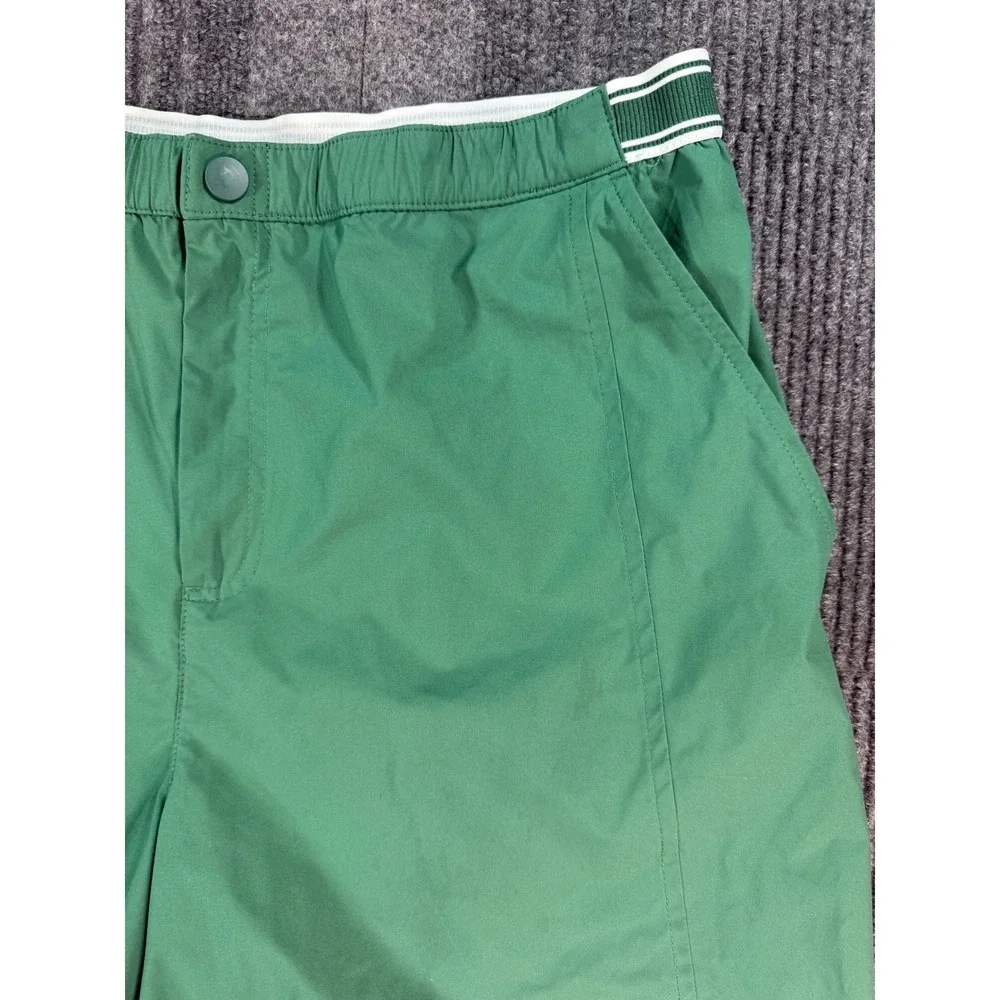 Vineyard Vines Mens Performance Shorts Green XL Elastic Waist Striped Trim 5.5in